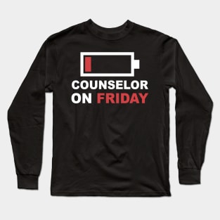 Couselor On Friday Low Battery Long Sleeve T-Shirt